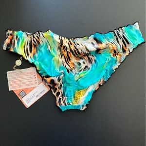 Luli Fama CARIBE MON AMOUR Full Rushed Back Bottom Medium Swim Suit Bottoms